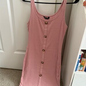 Pink Button-Down Ribbed Dress 3 for $10